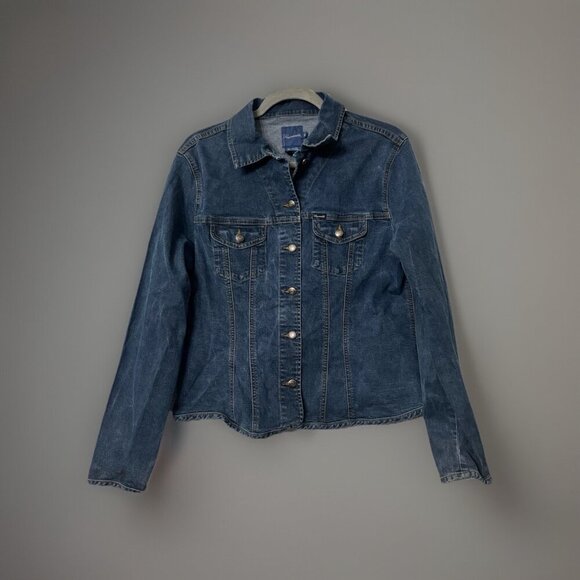 Faconnable Vtg Denim Jacket Womens, Size XL, Blue Jean Classic France Ladies - Picture 1 of 3